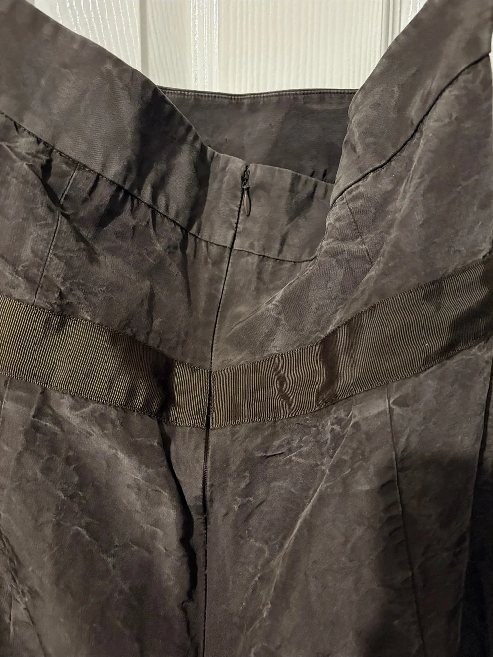 Vintage J. Crew Strapless Satin Dress with Waist Sash